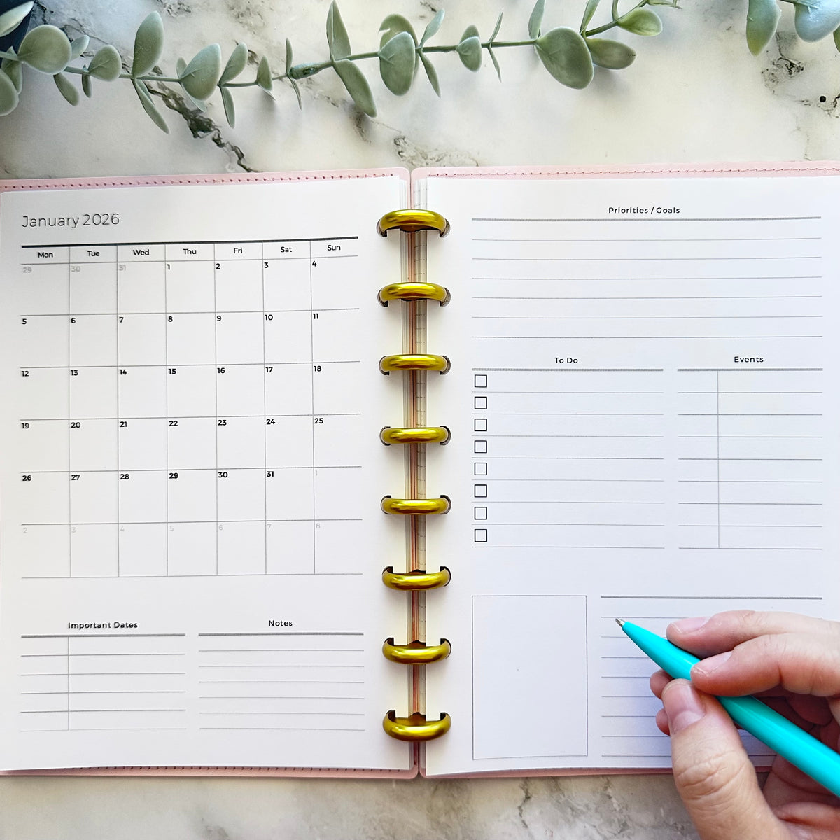 2026 Monthly Planner Inserts – A5 Discbound Month by month Overview ...
