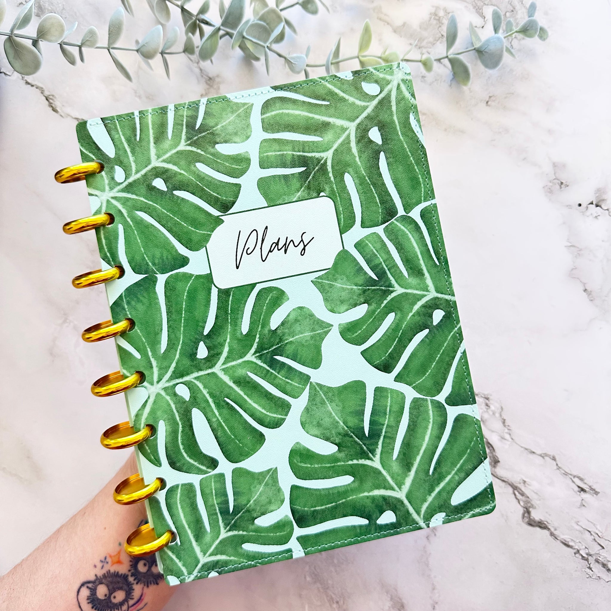 bullet journal monstera A5 Monstera Discbound Notebook Journal Set - PU Vegan Leather