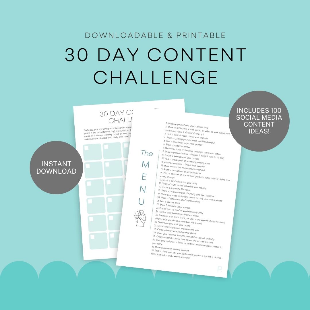 30 Day Content Planner Challenge (for when you need a social media boo ...