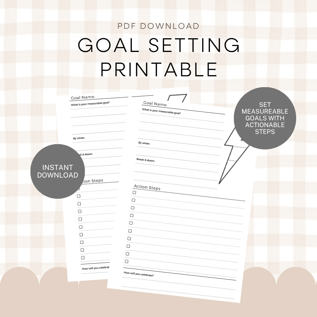 Goal Setting Planner Insert - Printable PDF download – Preppamint
